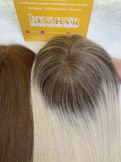180 Density Ombre Color Human Hair Topper Mono