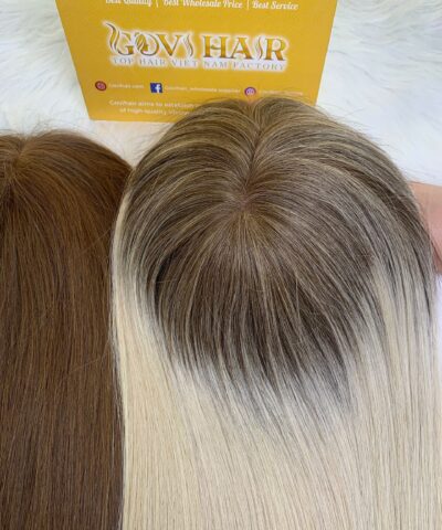 180 Density Ombre Color Human Hair Topper Mono
