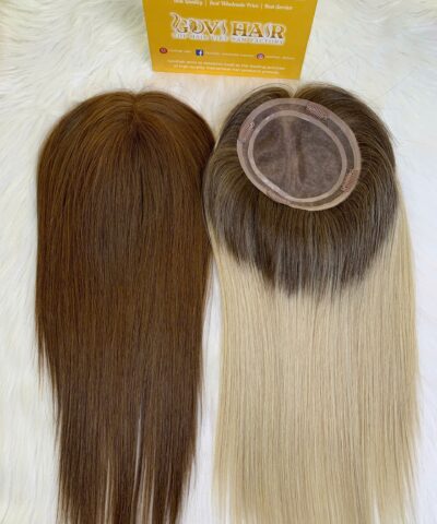 180 Density Ombre Color Human Hair Topper Mono Base Lace 5×5