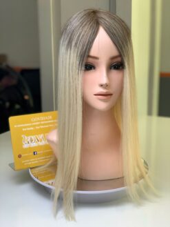 180 Density Ombre Color Human Hair Topper Mono