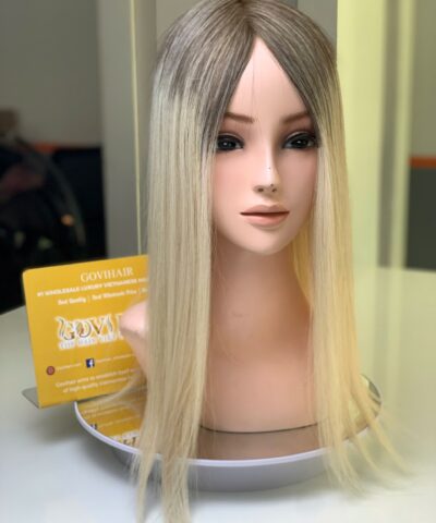 180 Density Ombre Color Human Hair Topper Mono