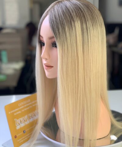 180 Density Ombre Color Human Hair Topper Mono
