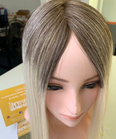 180 Density Ombre Color Human Hair Topper Mono
