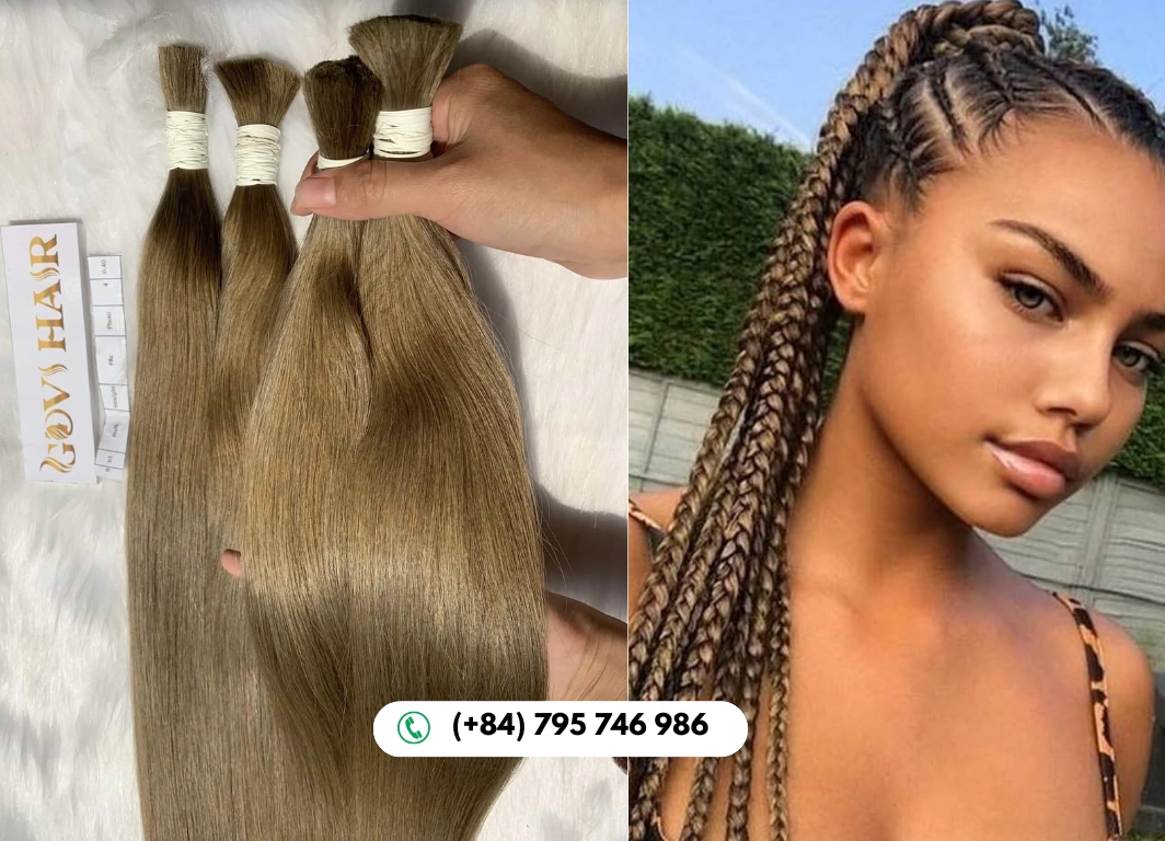 #8C Chestnut Brown Bulk Hair Offers Versatile Styling