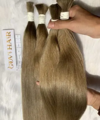 Straight Bulk Human Hair for Braiding 8c Color