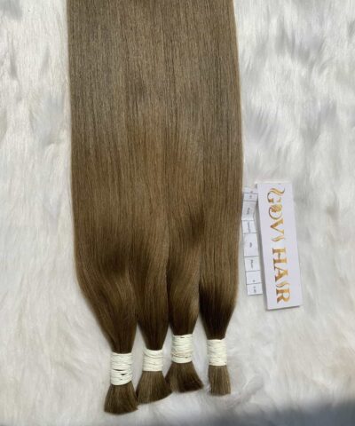 Straight Bulk Human Hair for Braiding 22 Inch #8C Cool Light Blonde Color 7 straight-in-#8c-color