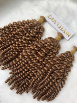 Deep Curly Bulk Human Hair for Braiding Raw Hair 7 Curly in Brown Color
