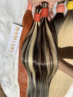 Human Hair Bundles with Straight in Mix Piano: 4, 6.1, and 9