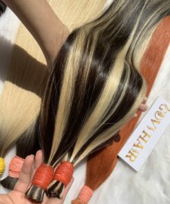 Human Hair Bundles with Straight in Mix Piano: 4, 6.1, and 9