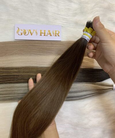 20 Inch Straight Mocha Melt Color Nano Ring Hair Extensions Premium Human Hair 9 Straight Mocha Meilt Nanoring Hair Extension