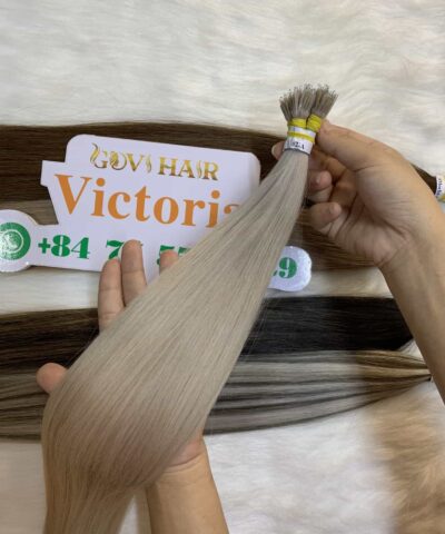 20 Inch Straight #22A Light Ash Blonde Color Nano Ring Hair Extensions 8 Straight #22A Nanoring Hair Extensions
