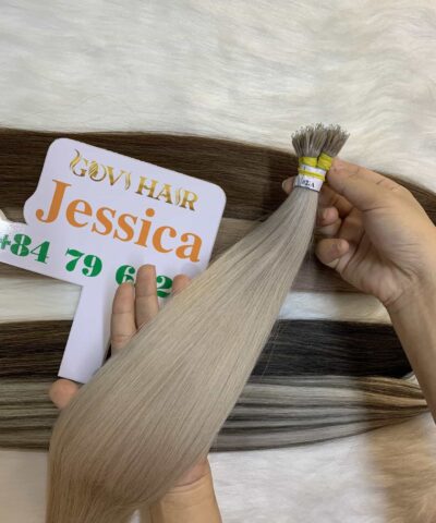 20 Inch Straight #22A Light Ash Blonde Color Nano Ring Hair Extensions 9 Straight #22A Nanoring Hair Extensions
