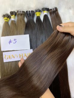 Weft Hair Extensions Bone Straight #5 Color Vietnamese Virgin Hair 6 Bone straight #5 Weft EU Standard