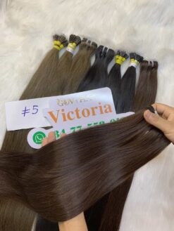 Weft Hair Extensions Bone Straight #5 Color Vietnamese Virgin Hair 7 Bone straight #5 Weft EU Standard