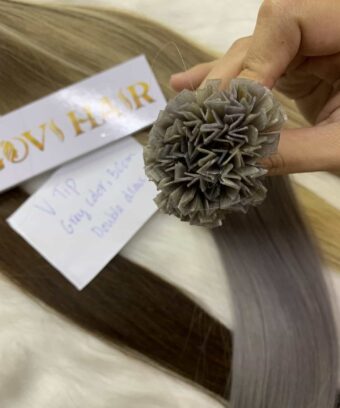 Super Smooth Hair Product Straight Grey Color V Tip