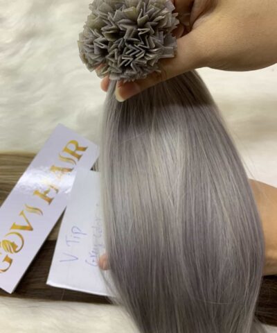 Super Smooth Hair Product Straight Grey Color V Tip