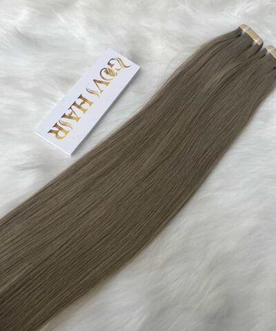 22 Inch Straight Grey Color Tape In Hair Extensions Raw Human Hair 10 Hair Extensions Package Custom Bone Straight Colored Tape Hair Extension