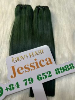 Bone straight Green Weft