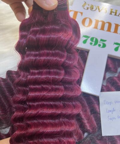 Deep Wavy Red Wine Weft curly