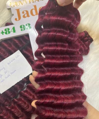 Deep Wavy Red Wine Weft curly