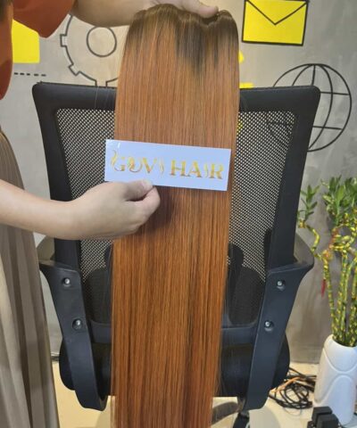 Bone Straight Ombre- Brown/Orange Weft Bone Straight