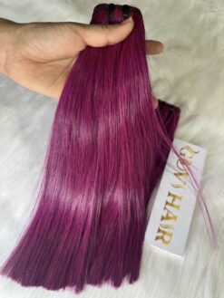 Bone Straight Red Wine Weft