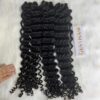 Deep Wavy Machine Weft Hair Extensions #1B Natural Color