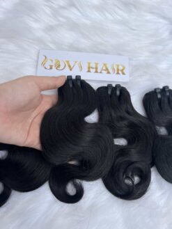 Weft Hair Extensions Body Wavy #1B Natural Color 100% Human Hair 8 WH 21 4