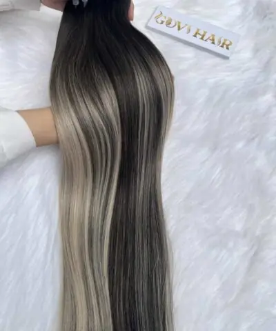 Bone Straight Machine Weft Hair Extensions 30 Inch Scandinavian Blonde Color