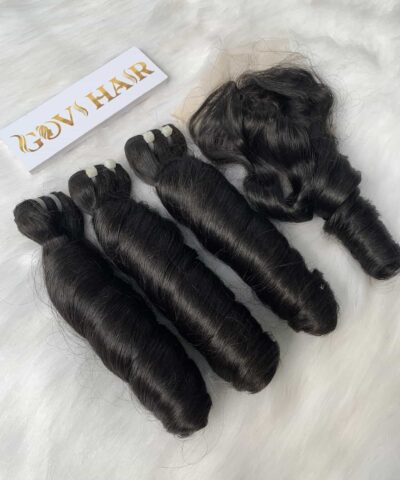 Spring Curly 1B Natural Color Weft Curly