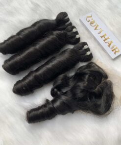 Spring Curly 1B Natural Color Weft Curly
