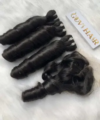 Spring Curly 1B Natural Color Weft Curly