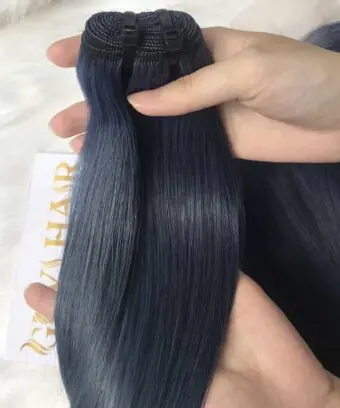 Bone Straight Dark Blue Weft
