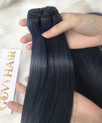 Bone Straight Dark Blue Weft
