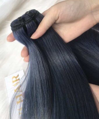 Bone Straight Dark Blue Weft