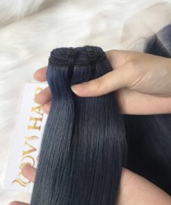 Bone Straight Dark Blue Weft