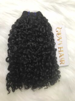 Weft Hair Extensions Burmese Curly #1B Natural Raw Vietnamese Hair 7 Pixiel Curly 1B Natural Color