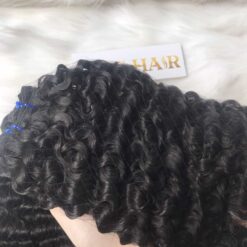 Weft Hair Extensions Burmese Curly #1B Natural Raw Vietnamese Hair 6 Pixiel Curly 1B Natural Color