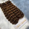 Deep Curly Machine Weft Hair Extensions 22 Inch #6 Chestnut Brown Color 6 Hair Extensions Package Custom Curly Brown Color Weft