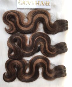 Body Wavy Machine Weft Hair Extensions Mix Piano