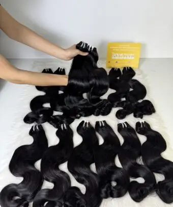 Body Wave Single Machine Weft Hair Extensions 22 Inch #1B Natural Black Color