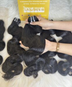 Body Wave Single Machine Weft Hair Extensions 22 Inch #1B Natural Black Color