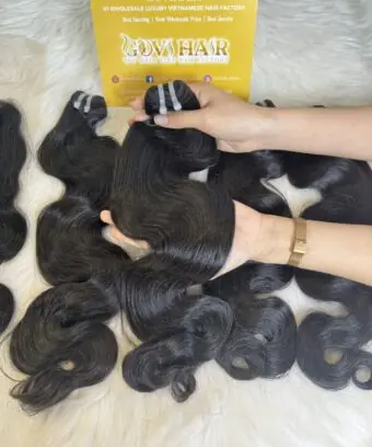 Body Wave Single Machine Weft Hair Extensions 22 Inch #1B Natural Black Color