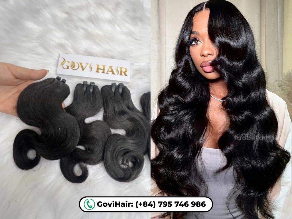 Body Wavy Machine Weft Hair Extensions #1B Natural Color are carefully crafted from 100% human hair