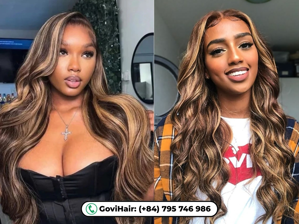 Machine-sewn Body Wavy Machine Weft Hair Extensions Mix Piano Color combine durability