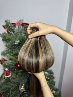 Bone Straight Machine Weft Hair Extensions 22 Inch Mix Piano #8/613