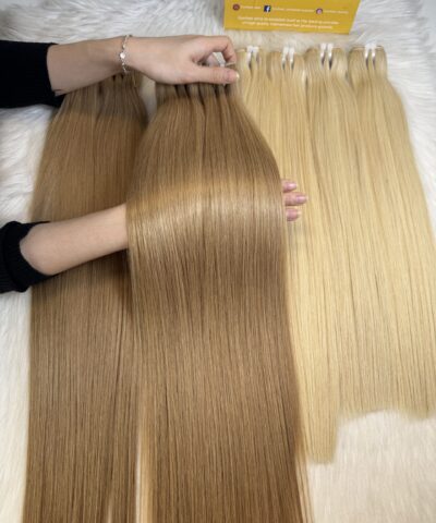 Bone Straight Machine Weft Hair Extensions 26 Inch #5 Light Brown Color