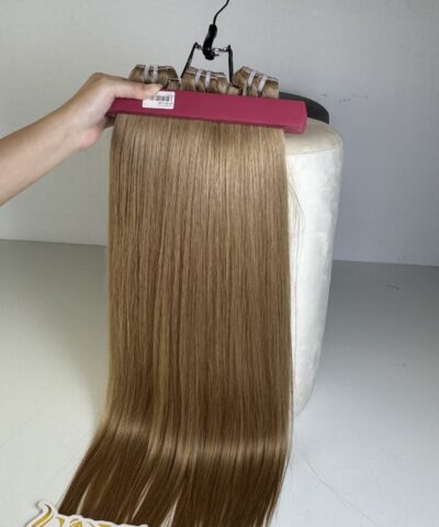 Bone Straight Machine Weft Hair Extensions 26 Inch #5 Light Brown