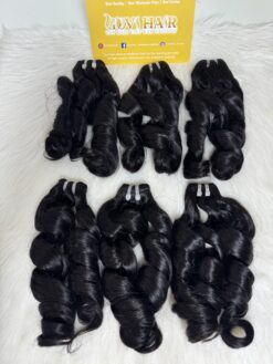 Bouncy Curly Machine Weft Hair Extensions 30 Inch #1B Natural Black
