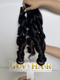 Bouncy Curly Machine Weft Hair Extensions 30 Inch #1B